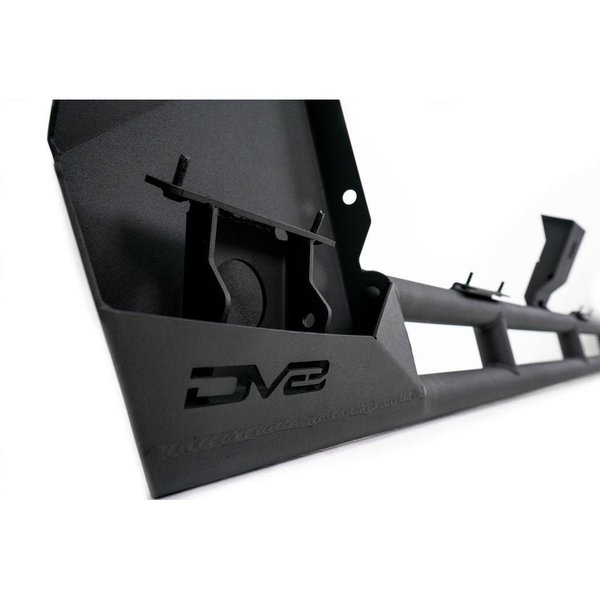 Dv8 Round Tube Side Steps Frame Mount With Front and Back Skid Plates Powder Coated Black Steel SRGL-04